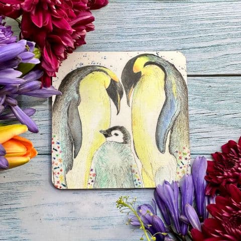 PENGUINS LUXURY CORK COASTER