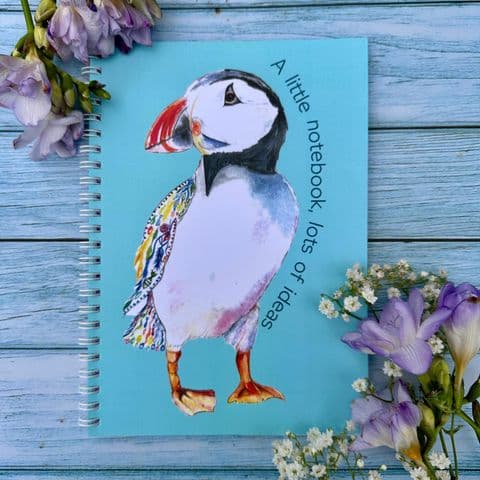 PUFFIN LINED ECO FRIENDLY NOTEBOOK - A5 - UK MADE