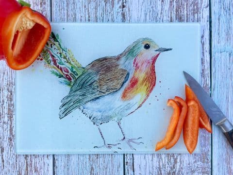 ROBBIE THE ROBIN MINI ECO CHOPPING BOARD/ WORKTOP SAVER
