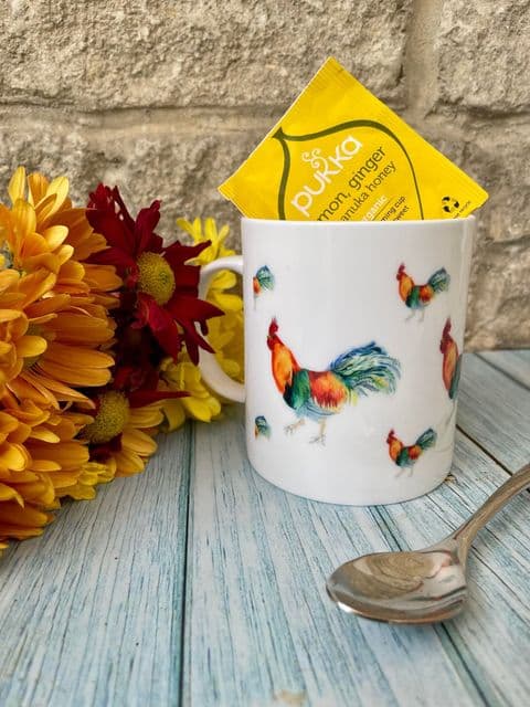 ROOSTER LARGE BONE CHINA MUG