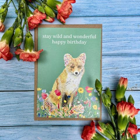 STAY WILD AND WONDERFUL FOX ECO CARD
