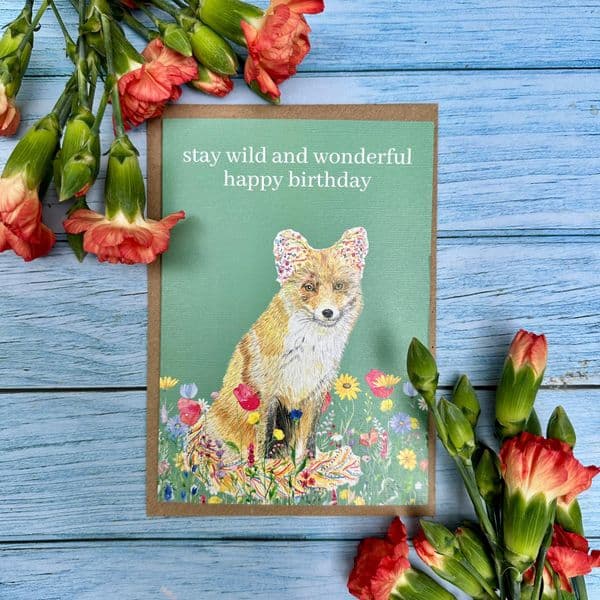 STAY WILD AND WONDERFUL FOX ECO CARD