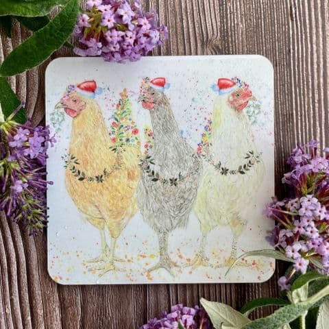 THREE FRENCH HENS LUXURY CORK COASTER