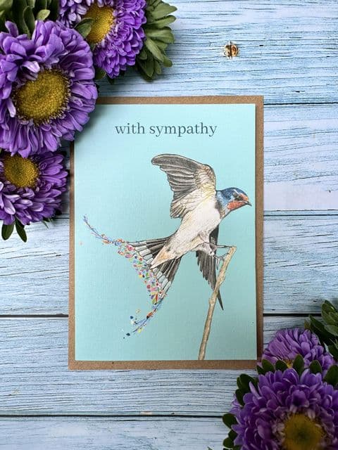 WITH SYMPATHY SWALLOW ECO CARD