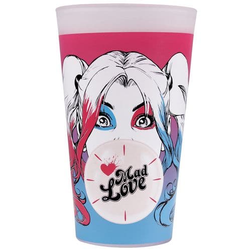 DC Comics Harley Quinn Mad Love Large Drinks Glass 450ml Boxed