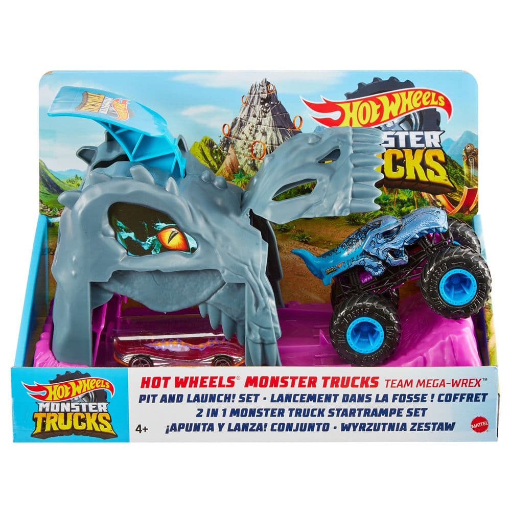 Hot Wheels Monster Truck Pit and Launch Set TEAM MEGA-WREX