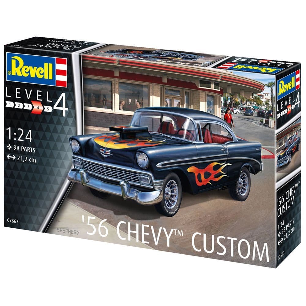 Revell 56 Chevrolet Bel Air Custom Car Model Kit Level 4 Scale 1 24