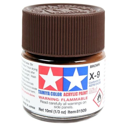 Tamiya Color X Acrylic Paint 10ml X9 Brown