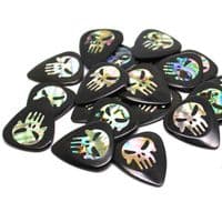 Punisher Tones African Ebony and Green Abalone 1 Pick