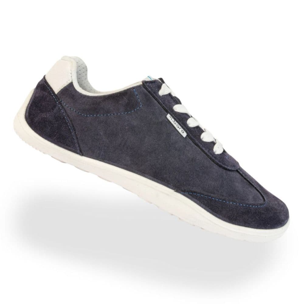 4.Bare Suede Retro Leather Trainers Navy