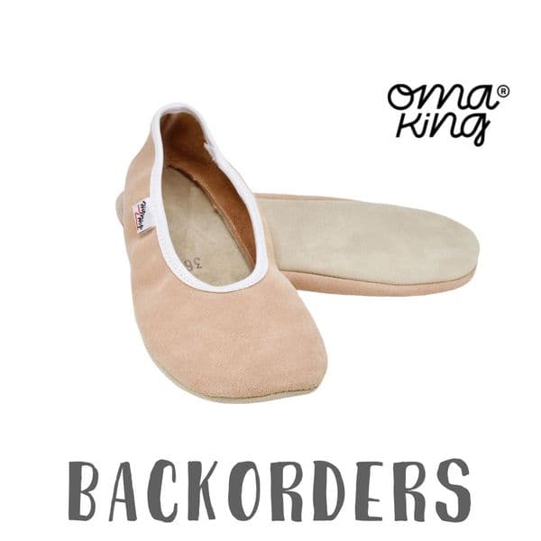 Backorder Omaking Kids' Soft-Soled Leather Slippers Gymnastic Dance Shoes Beige