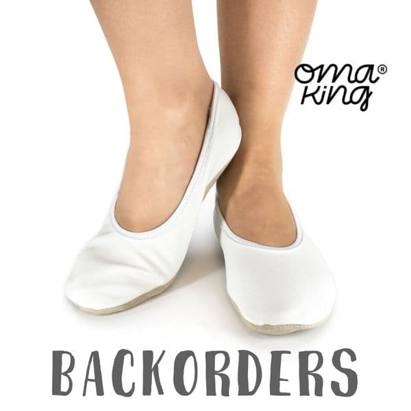Backorder Omaking Kids' Soft-Soled Leather Slippers Gymnastic Dance Shoes White