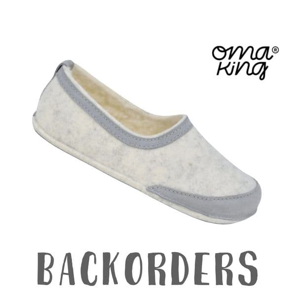 Backorder Omaking Wool Felt Slippers Light Grey