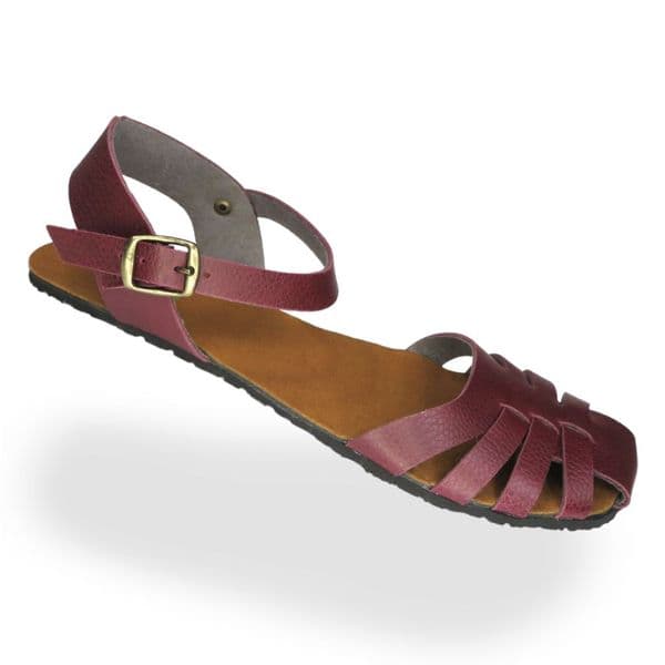 Backorders BioWorld Petra Vegan Barefoot Sandals - Burgundy