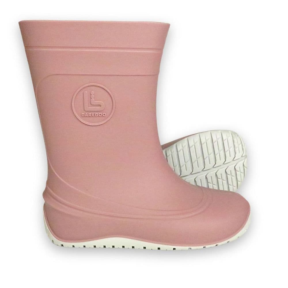 Bareboo Barefoot Rain Boots Wellies - Powder Pink