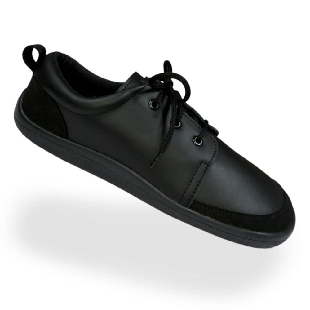 Beda Barefoot Low Leather Lace-Up Shoes Just Black