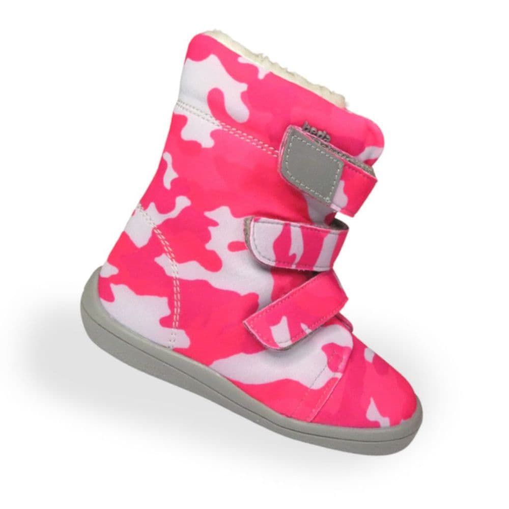 Beda Barefoot Vegan Winter Boots Pink Military