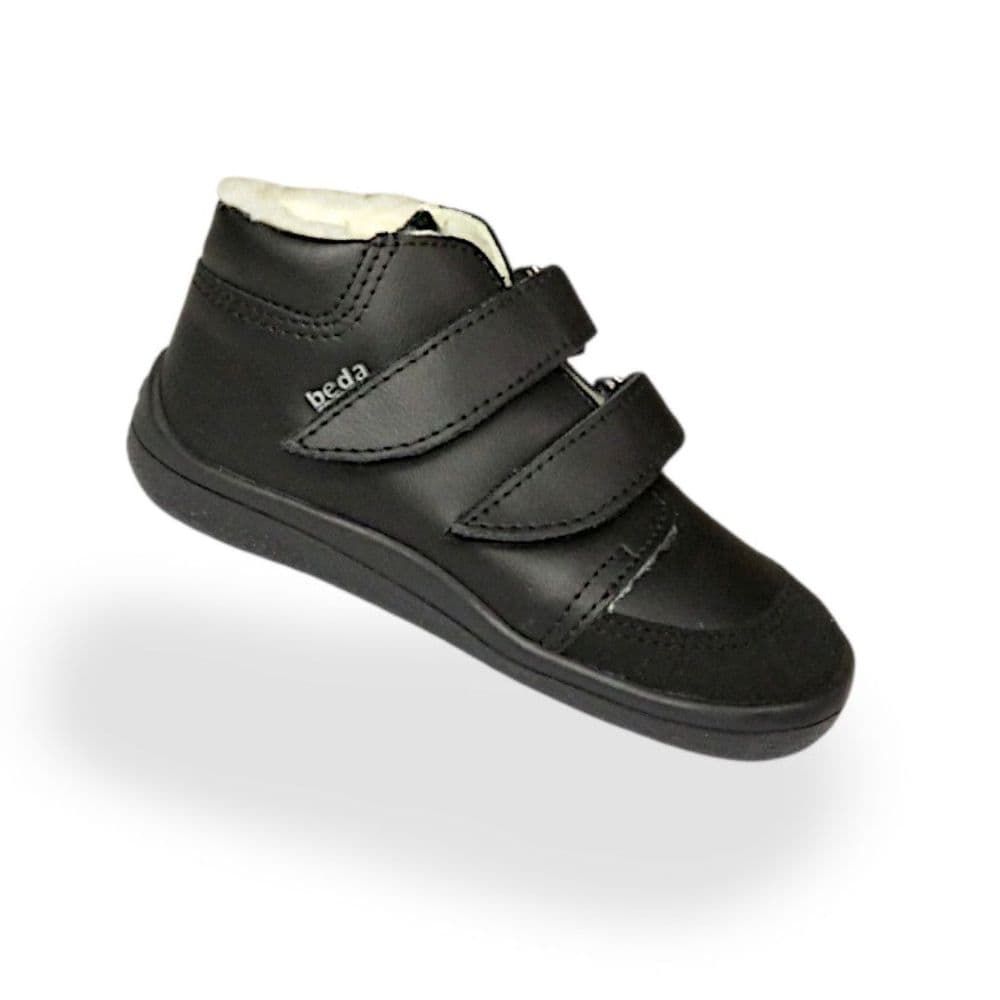 Beda Barefoot Winter Ankle School Shoes Just Black