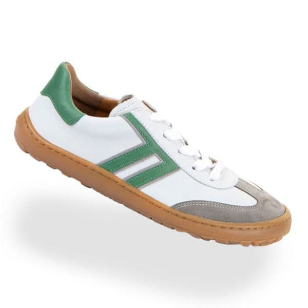 Froddo Barefoot F-Motion Laces Trainers White Green  | Flexible Kids Shoes