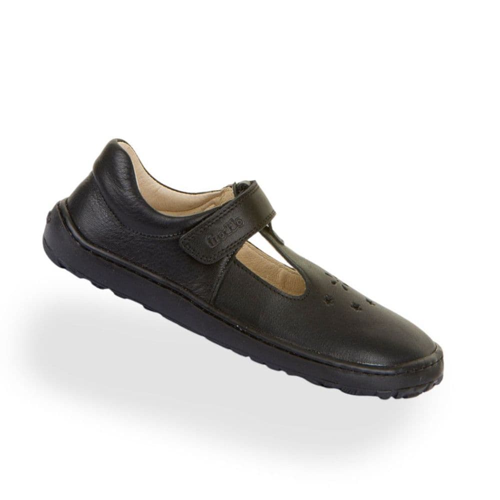 Froddo Barefoot Nina T Leather School Shoes Black | Flexible Kids Shoes