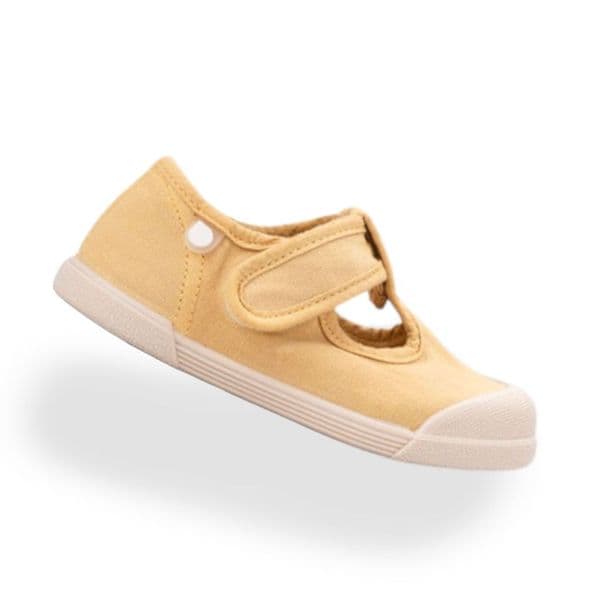 Igor Lona Pepito Barefoot Canvas T-Bar Shoes - Mustard