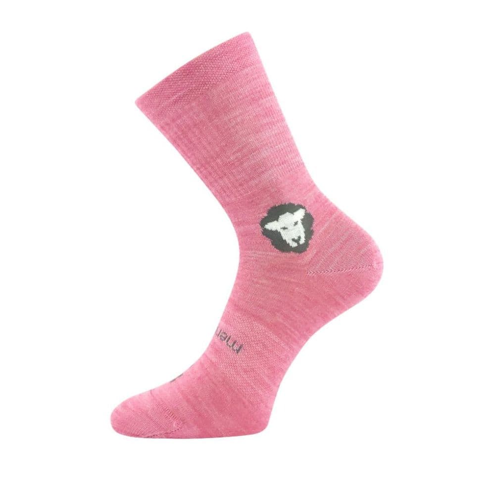 Kids' Thin Merino Wool Barefoot Socks Crew Pink