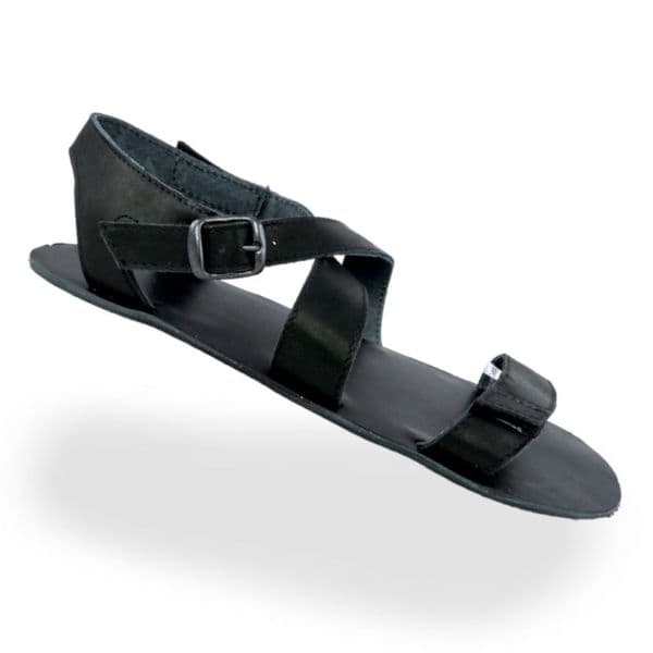 OK Bare Ikaria Leather Barefoot Sandals - Black
