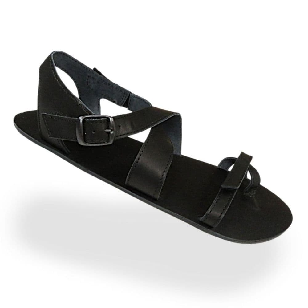 OK Bare Toe Leather Barefoot Sandals - Black