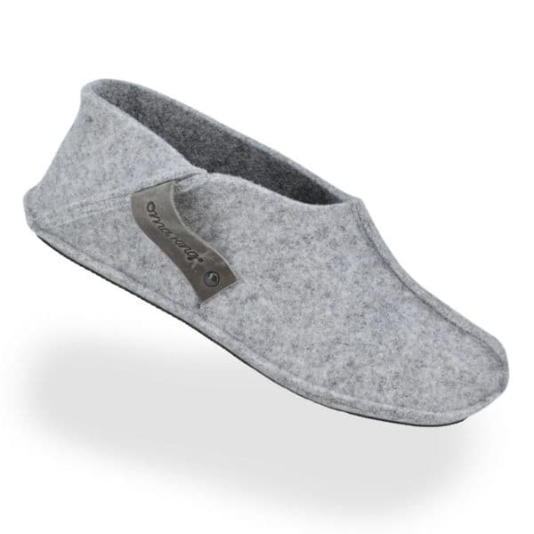 Omaking Fold-Down Heel Wool Felt Slippers Grey