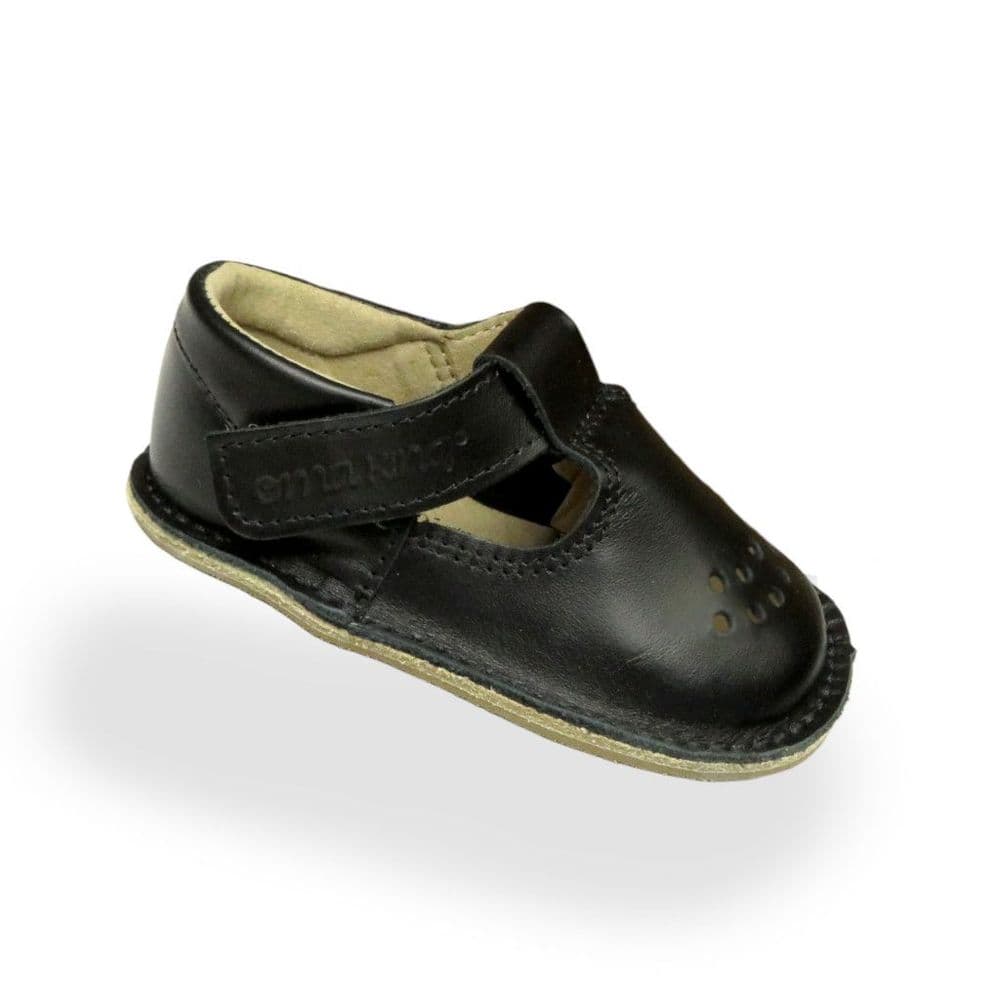 Omaking Lusti Soft Leather Barefoot Shoes - Black
