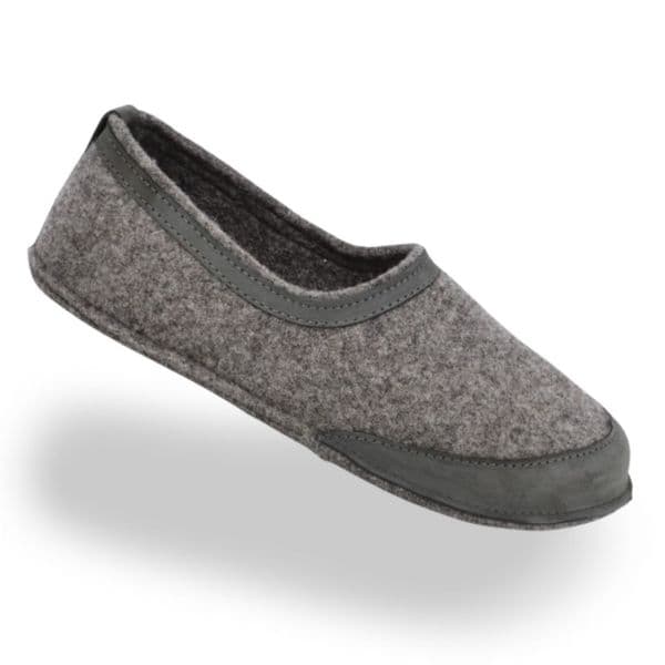 Omaking Wool Felt Slippers Ash Brown