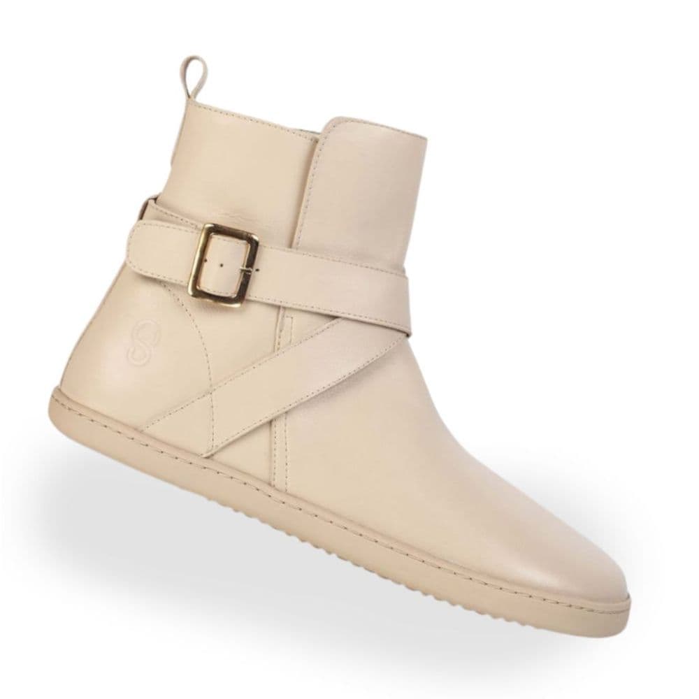 Shapen Divine Barefoot Leather Ankle Boots Vanilla