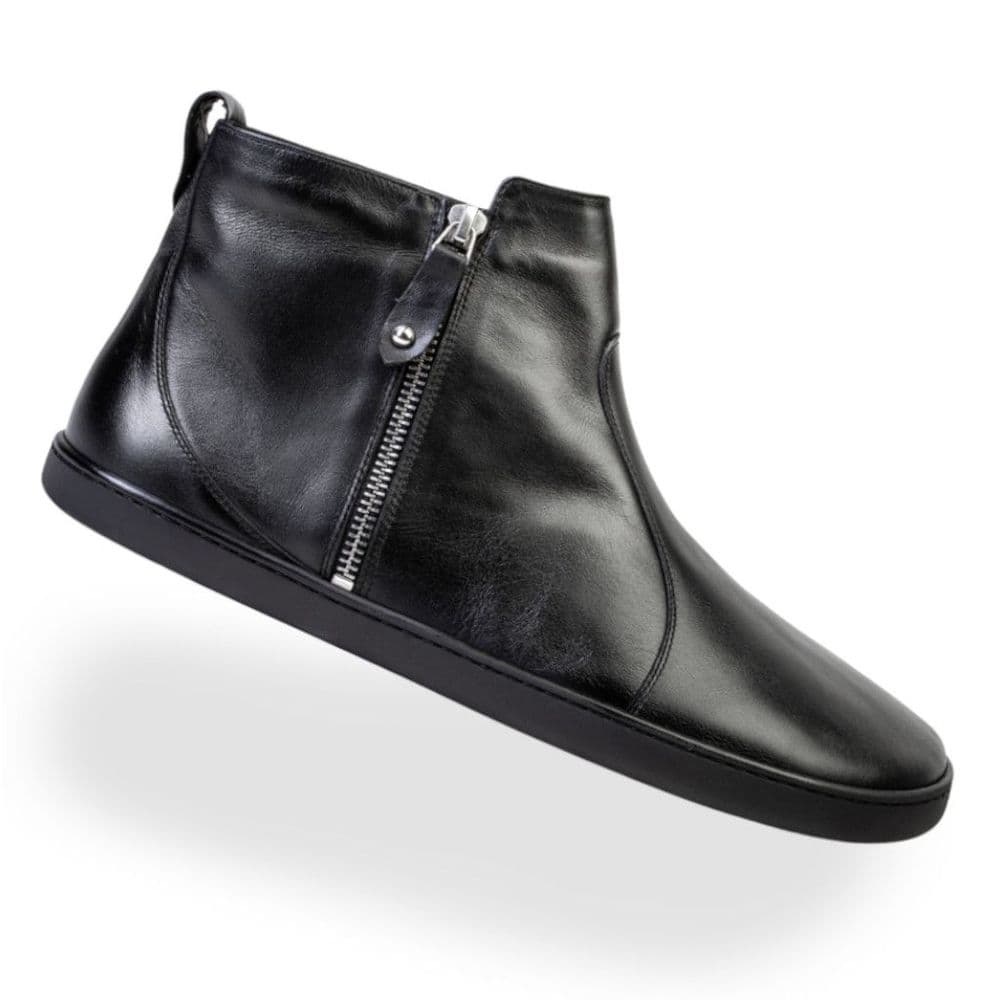 Shapen Ivy 2.0 Barefoot Leather Ankle Boots Black