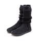 Shapen Knitty Barefoot Leather Knee-High Boots Black