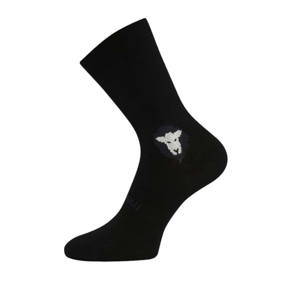 Thin Merino Wool Barefoot Socks Crew Black