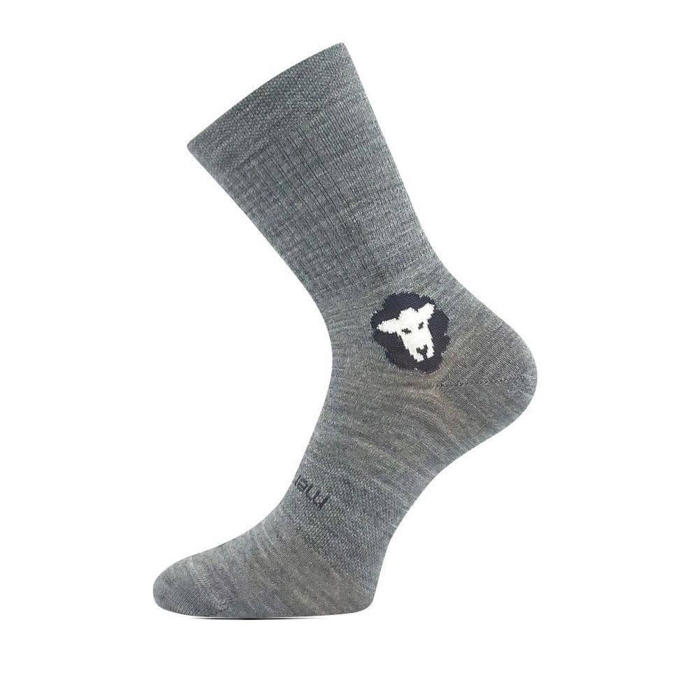 Thin Merino Wool Barefoot Socks Crew Grey