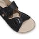 Tomar Creation Nature Triple Buckle Leather Sandals Nero Black