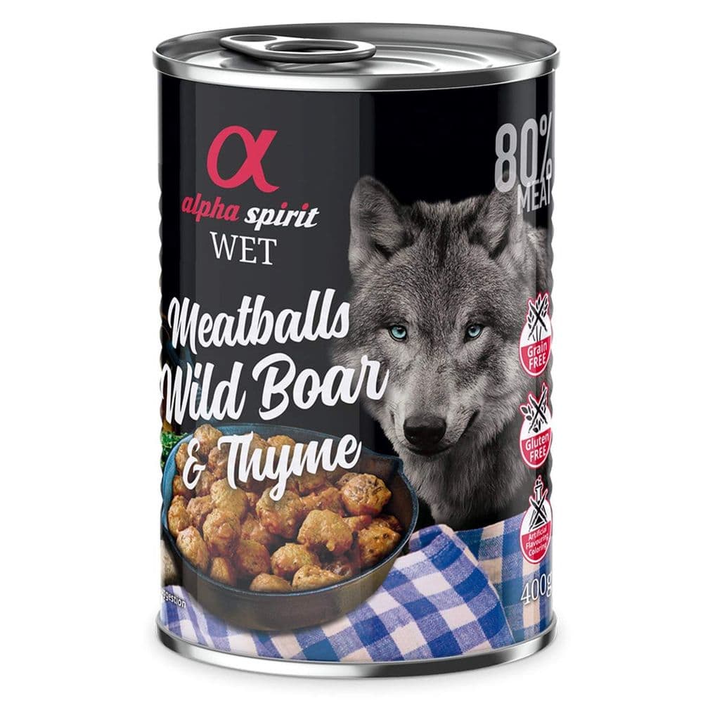 Alpha Spirit Wet Dog Food Adult Meatballs Pork with Thyme 400g