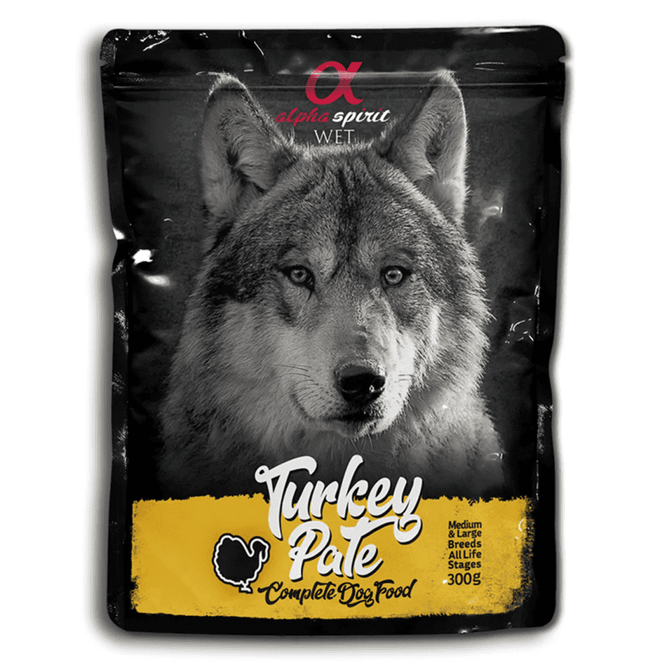 Alpha Spirit Wet Dog Food Pouch Adult Turkey 100g