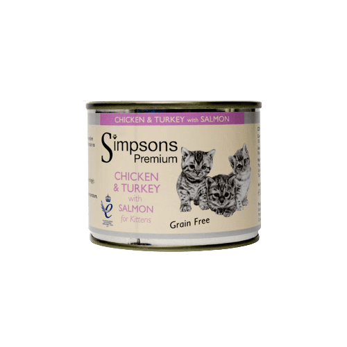 Simpsons Wet Cat Food Kitten Chicken Turkey & Salmon 200g
