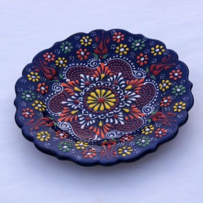 Blue Hand Painted Turkish Ceramic Plate