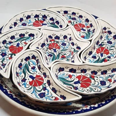 Ceramic Turkish Iznik - 8 Piece Meze Set