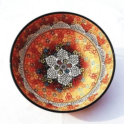 Extra Large Turkish Bowl 30 cm - Yellow Flower