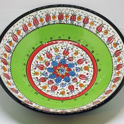 Large Ceramic Turkish Bowl 25 cm - Light Green