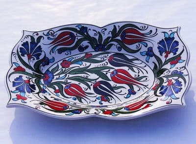 Red Tulip Ceramic Serving Dish