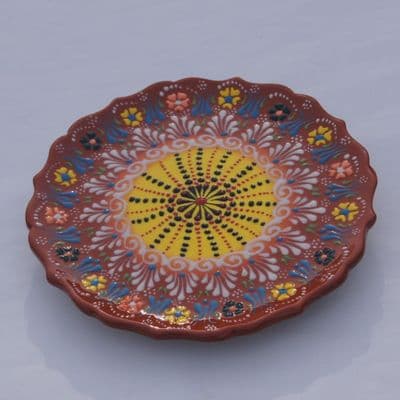 Yellow Sunburst Colourful Turkish Plate