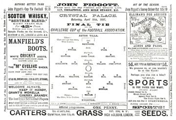 1897 FA CUP FINAL Aston Villa - Full replica match programme