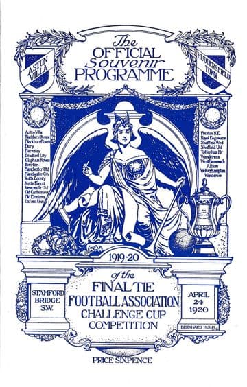 1920 FA CUP FINAL Aston Villa v Huddersfield Town - Full replica match programme