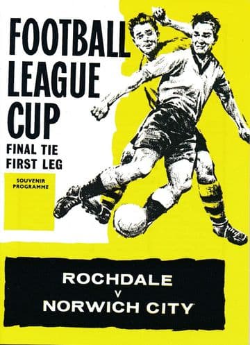 1962 LEAGUE CUP FINAL Rochdale v Norwich City - Full replica match programme