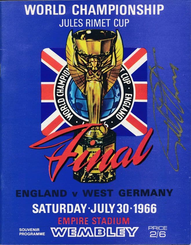 1966 WORLD CUP FINAL England v West Germany - AUTOGRAPHED by SIR GEOFF HURST!